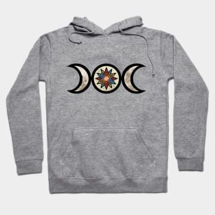 Triple Moon Symbol Hoodie